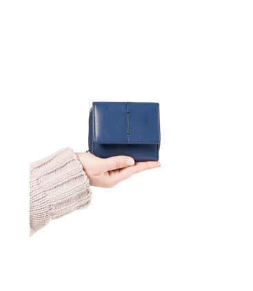Portafogli donna in pelle blu navy cp712