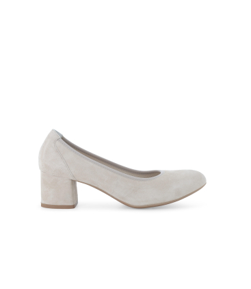 Décolleté comfort in camoscio beige sabbia d100q