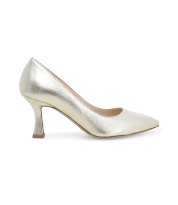 Décolleté donna  in pelle platino d160q