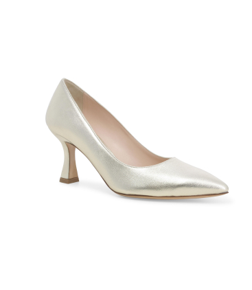 Décolleté donna  in pelle platino d160q