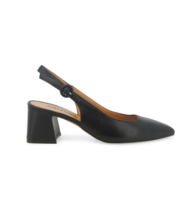 Décolleté donna slingback in pelle nero d179q