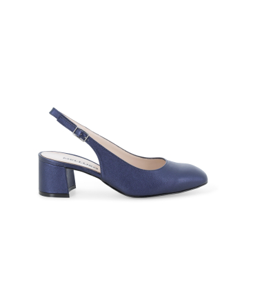 D&eacute;collet&eacute; donna slingback chiuso blu abyss con tacco largo d180q