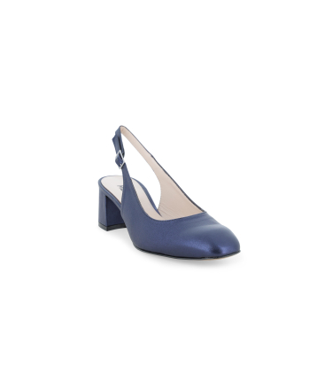 D&eacute;collet&eacute; donna slingback chiuso blu abyss con tacco largo d180q