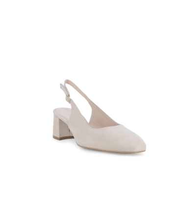 Slingback comfort in pelle perlata color champagne d180q