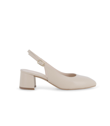 Slingback comfort in morbida pelle beige nude d180q