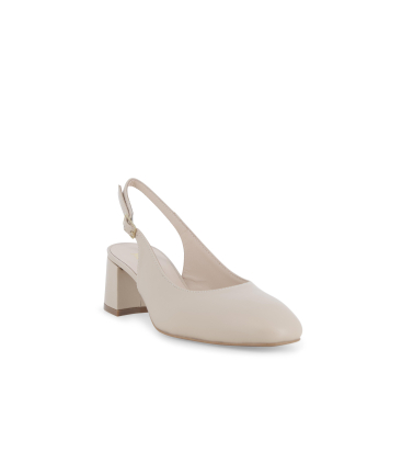 Slingback comfort in morbida pelle beige nude d180q