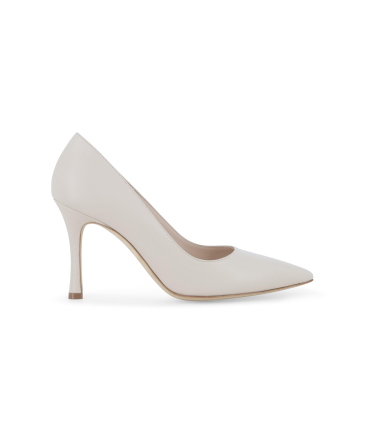 Décolleté sposa classica a punta in pelle panna d189q
