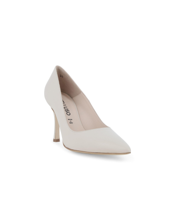 Décolleté sposa classica a punta in pelle panna d189q