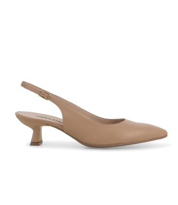 Décolleté donna slingback in pelle beige d201