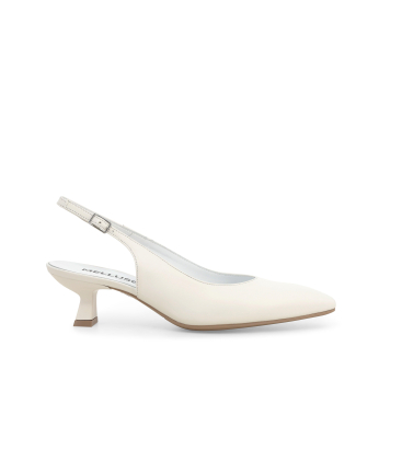 Décolleté donna slingback in pelle bianco d201