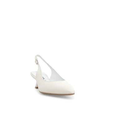 Décolleté donna slingback in pelle bianco d201