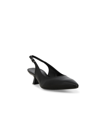 Décolleté donna slingback in pelle nero d201