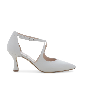 Décolleté bianca sposa con cinturini incrociati e1631q