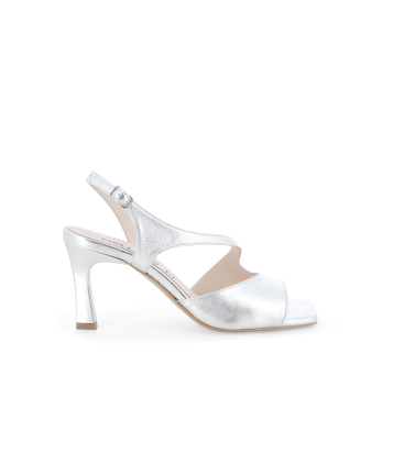 Sandalo donna elegante in pelle argento e1903