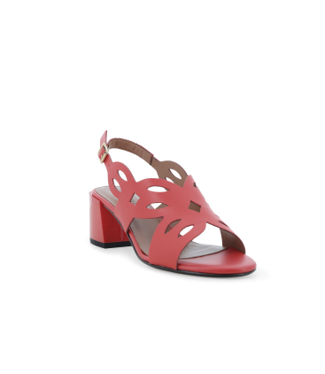 Sandalo in pelle con cut-out rosso k35507q