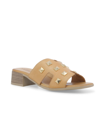 Ciabatta donna in pelle camel k56018q