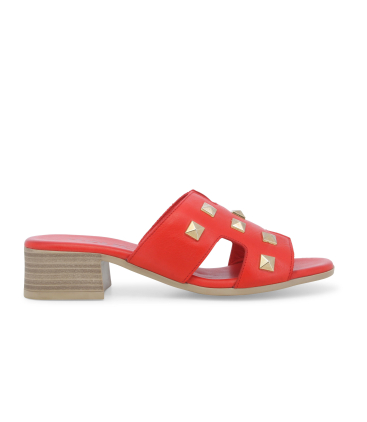 Ciabatta donna in pelle rosso k56018q