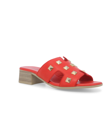 Ciabatta donna in pelle rosso k56018q
