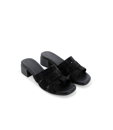 Ciabatta donna in camoscio nero k56075q