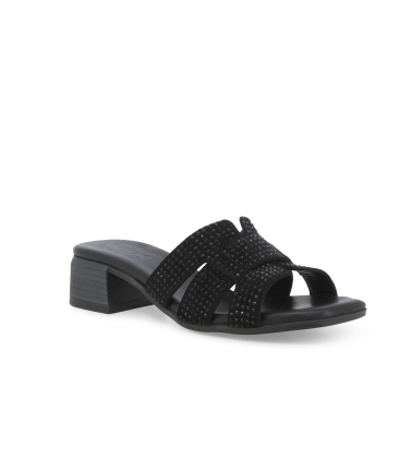 Ciabatta donna in camoscio nero k56075q