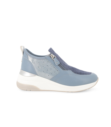 Sneakers slip-on walk blu traforata con e zip k56233