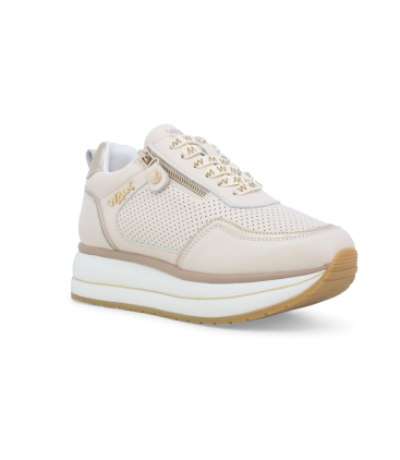 Sneakers platform melluso walk in pelle cipria k60039bk
