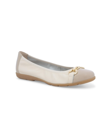 Ballerina comfort in pelle panna con accessorio dorato k60100bk