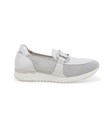 Mocassino sportivo color ghiaccio con fibbia decorativa k60102bk