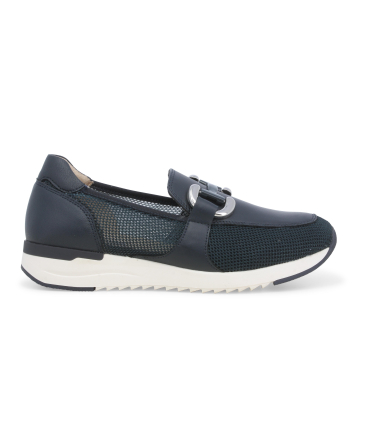 Mocassino comfort blu navy con zeppa e rete traspirante k60102bk
