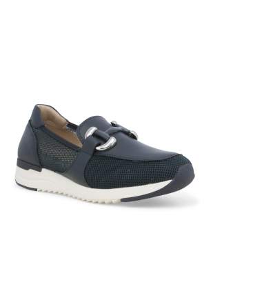 Mocassino comfort blu navy con zeppa e rete traspirante k60102bk