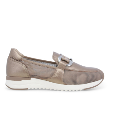Mocassino sportivo slip-on in pelle metallizzata bronzo k60102bk