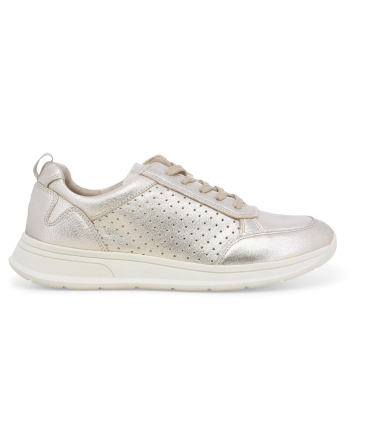 Sneakers laminata color champagne con lavorazione traforata k60108bk