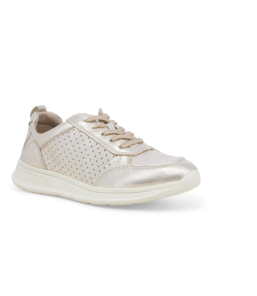 Sneakers laminata color champagne con lavorazione traforata k60108bk