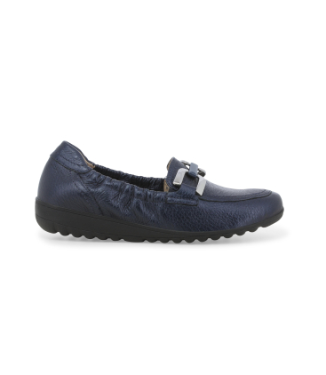 Mocassino morbido in pelle blu navy con fibbia k60109bk