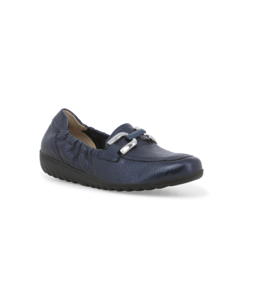 Mocassino morbido in pelle blu navy con fibbia k60109bk