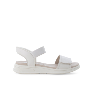 Sandalo comfort in pelle bianco con dettagli a contrasto k60112bk
