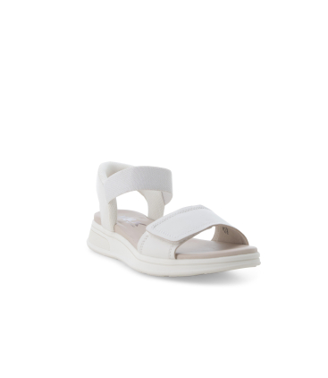 Sandalo comfort in pelle bianco con dettagli a contrasto k60112bk
