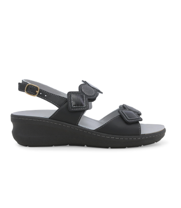 Sandalo donna comodo in similpelle nero k95232q
