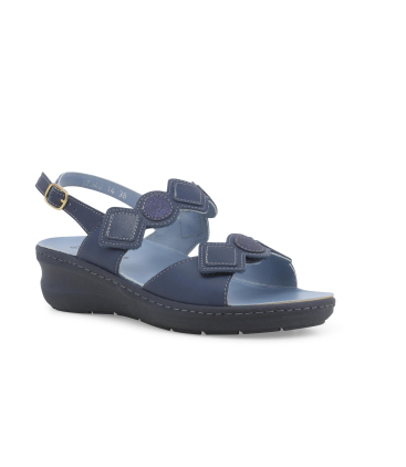 Sandalo donna comodo in similpelle blu notte k95232q