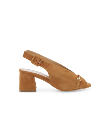 Sandalo in camoscio con morsetto metallico n647q