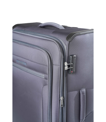 Trolley grande in tessuto grigio