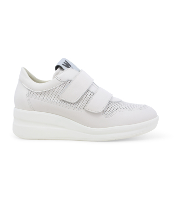Sneakers bianca traforata con chiusura a strappo r20249q
