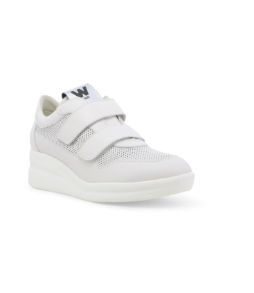 Sneakers bianca traforata con chiusura a strappo r20249q