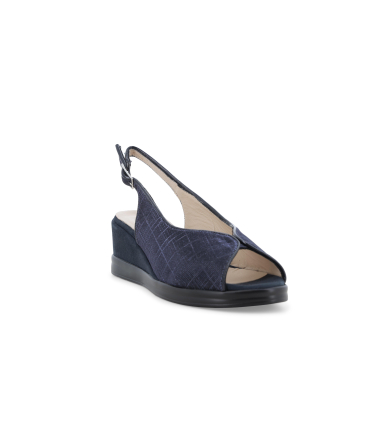 Sandalo donna comodo in tessuto blu notte r80335z