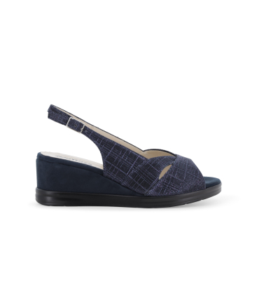 Sandalo donna comodo in tessuto blu notte r80339q