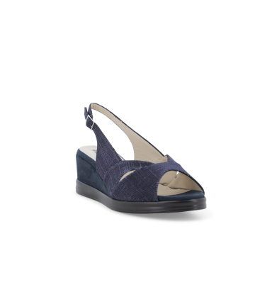 Sandalo donna comodo in tessuto blu notte r80339q