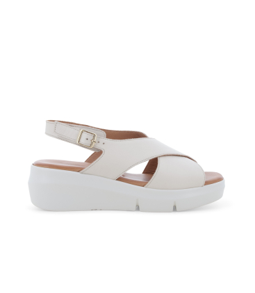 Sandalo platform con fasce incrociate bianco r80420q