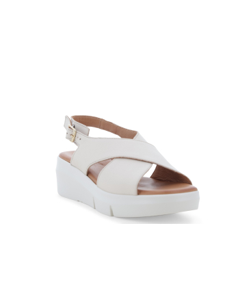 Sandalo platform con fasce incrociate bianco r80420q