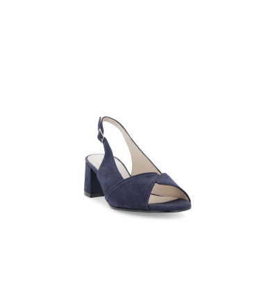 Sandalo comodo spuntato in camoscio blu navy s634q