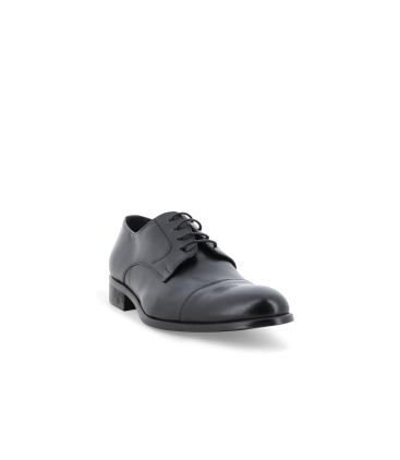 Scarpa classica uomo francesina allacciata in pelle nera strutturato u0723q